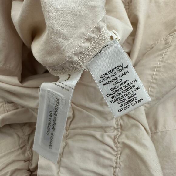 Lou & Grey Tan Cotton Elastic Drawstring Waist Pocket Cropped Pants Size Large - Picture 9 of 16